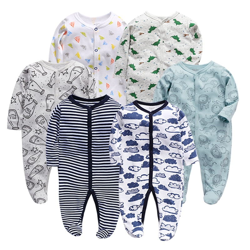 6Pcs/Lot Baby Rompers Long Sleeve 100%Cotton overalls Newborn clothes Roupas de bebe boys girls jumpsuit&amp;clothing
