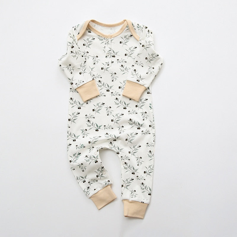 Spring Summer Baby Clothes Floral Newborn Boy Girl Romper Long Sleeves Soft Cotton Newborn Jumpsuits Outfits Infant Clothing