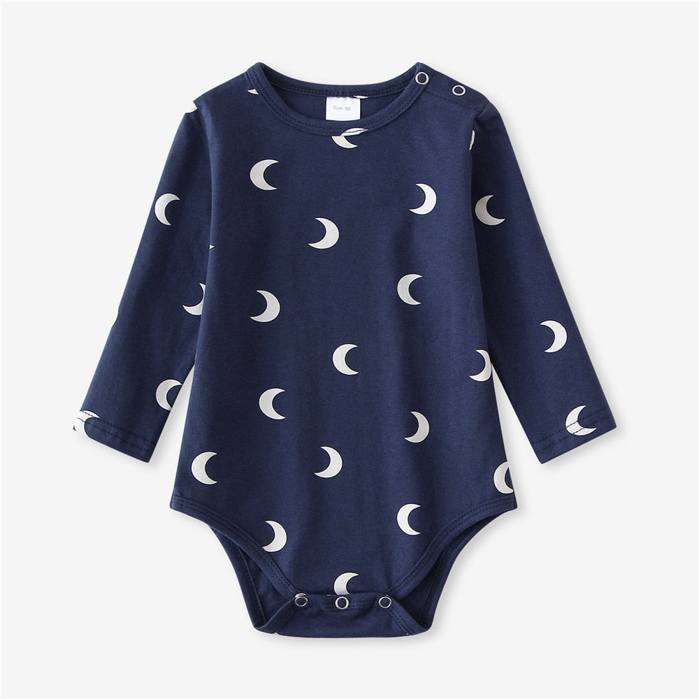 Infant Baby Boy Girl Romper Spring Summer Newborn Button Jumpsuit Printed Casual Long Sleeve Baby Boy Outfits Clothes Autumn