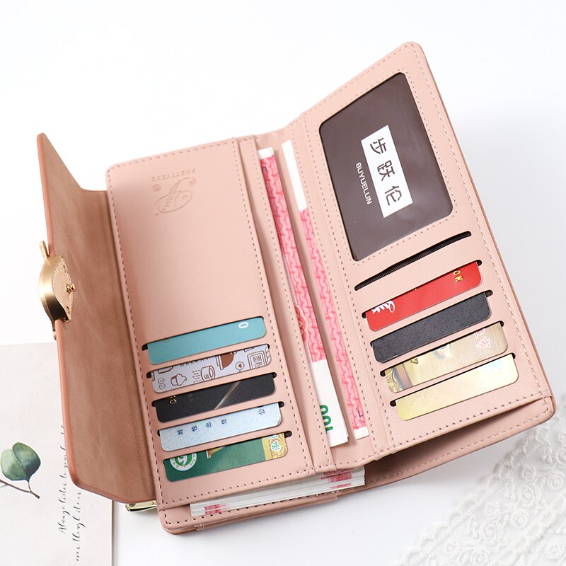 Long Wallet Golden Leaf Bag Handbag Ladies Coin Purse Card Holder Clutch