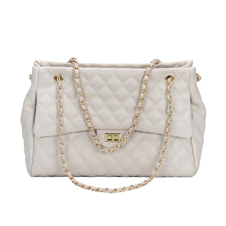 Shoulder Bags Handle Bag For Women Chain PU Leather Handbags Chic Lingge Chain Female Bag