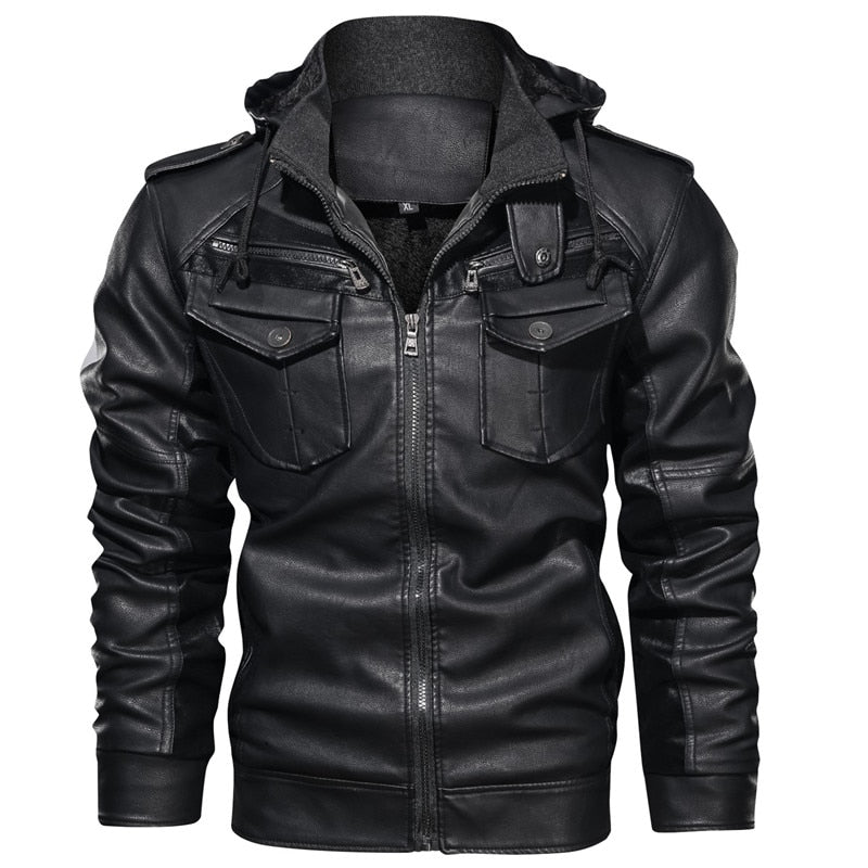 Mountainskin Men&#39;s Leather Jackets Winter Fleece Thick Mens Hooded Motorcycle PU Coats Male Fashion Outwear Brand Clothing SA794