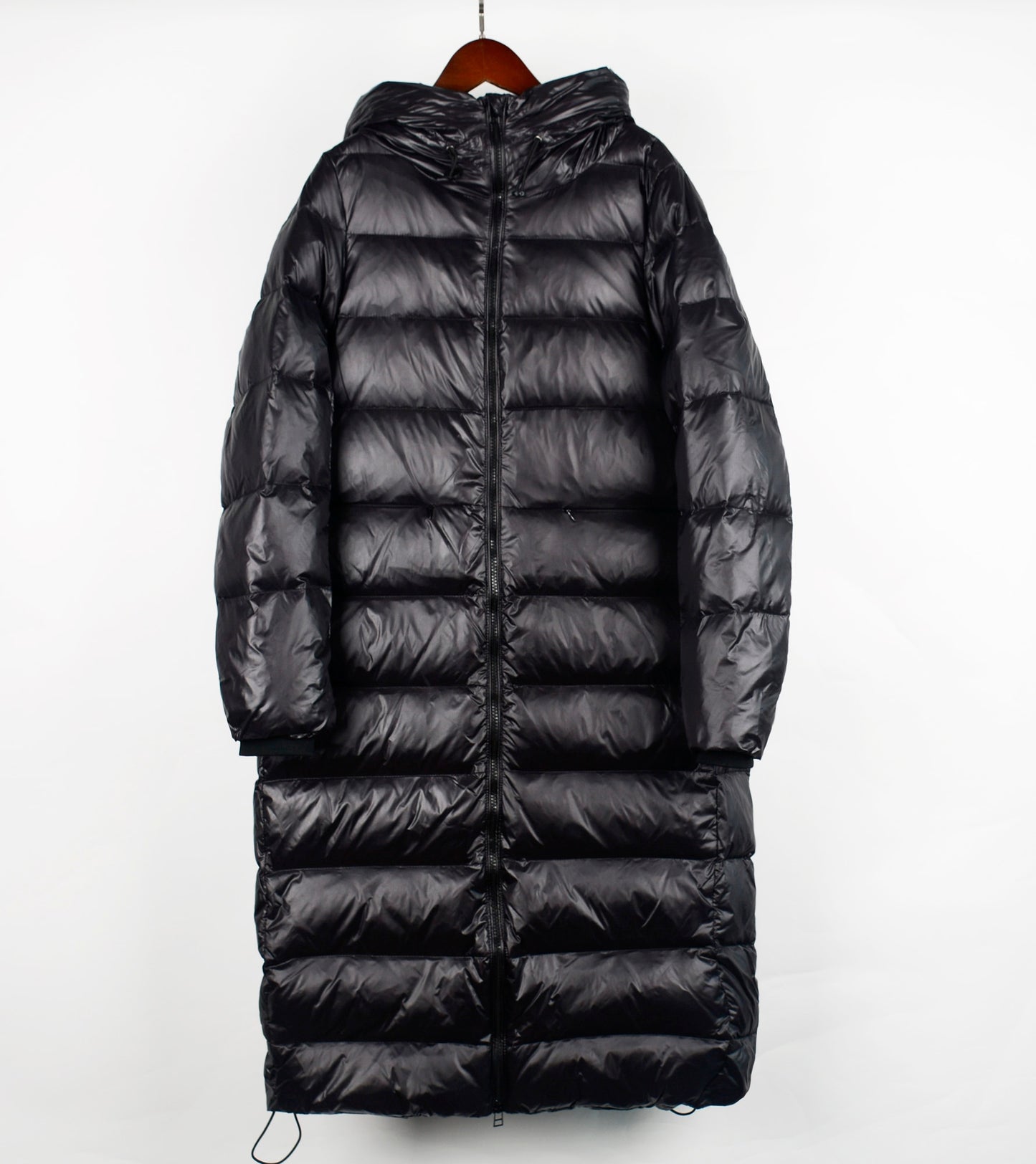 Lagabogy Long Puffer Jacket Women 2021 Large Real Raccoon Fur Hooded 90% Duck Down Coat Waterpoof Female Shiny Parkas Oversize