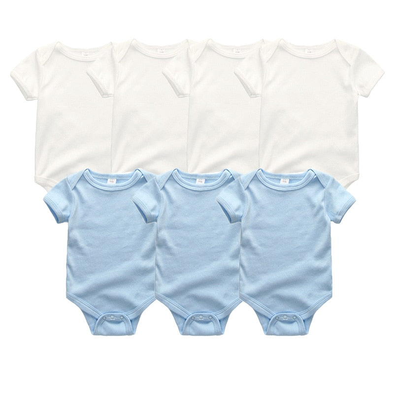 Uniesx Newborn Baby Rompers Clothing 7Pcs/Lot Infant Jumpsuits 100%Cotton Children Roupa De Bebe Girls&amp;Boys Baby Clothes