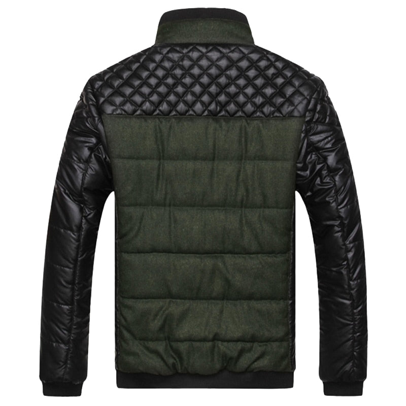Mountainskin Brand Men&#39;s Jackets and Coats 4XL PU Patchwork Designer Jackets Men Outerwear Winter Fashion Male Clothing SA004