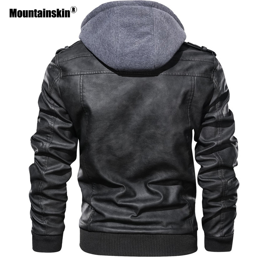 Mountainskin New Men&#39;s Leather Jackets Autumn Casual Motorcycle PU Jacket Biker Leather Coats Brand Clothing EU Size SA722