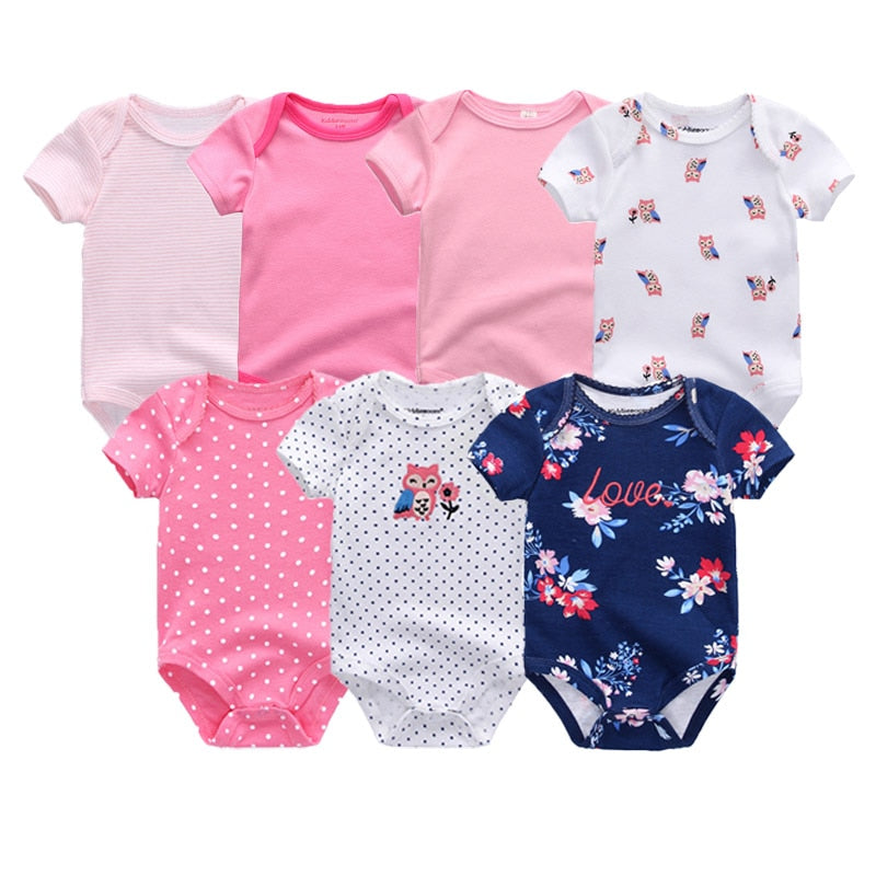 Uniesx Newborn Baby Rompers Clothing 7Pcs/Lot Infant Jumpsuits 100%Cotton Children Roupa De Bebe Girls&amp;Boys Baby Clothes