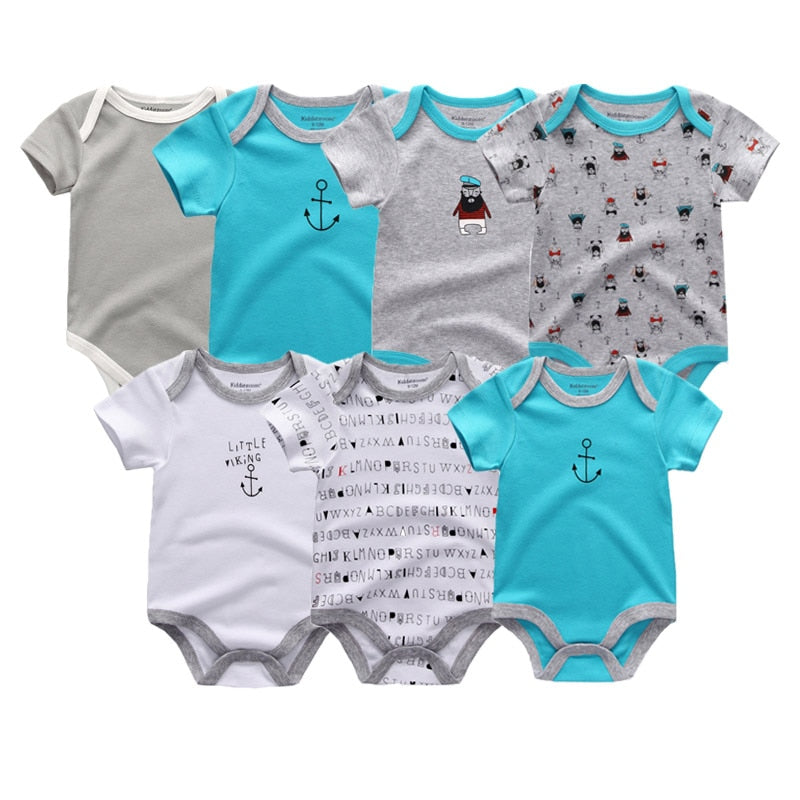 Uniesx Newborn Baby Rompers Clothing 7Pcs/Lot Infant Jumpsuits 100%Cotton Children Roupa De Bebe Girls&amp;Boys Baby Clothes