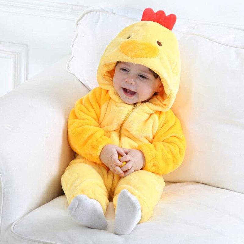 Baby Leopard Kigurumi Pajamas Newborn Infant Romper Onesies Animal Anime Costume Outfit Hooded Cute Winter Clothing For Girl Boy