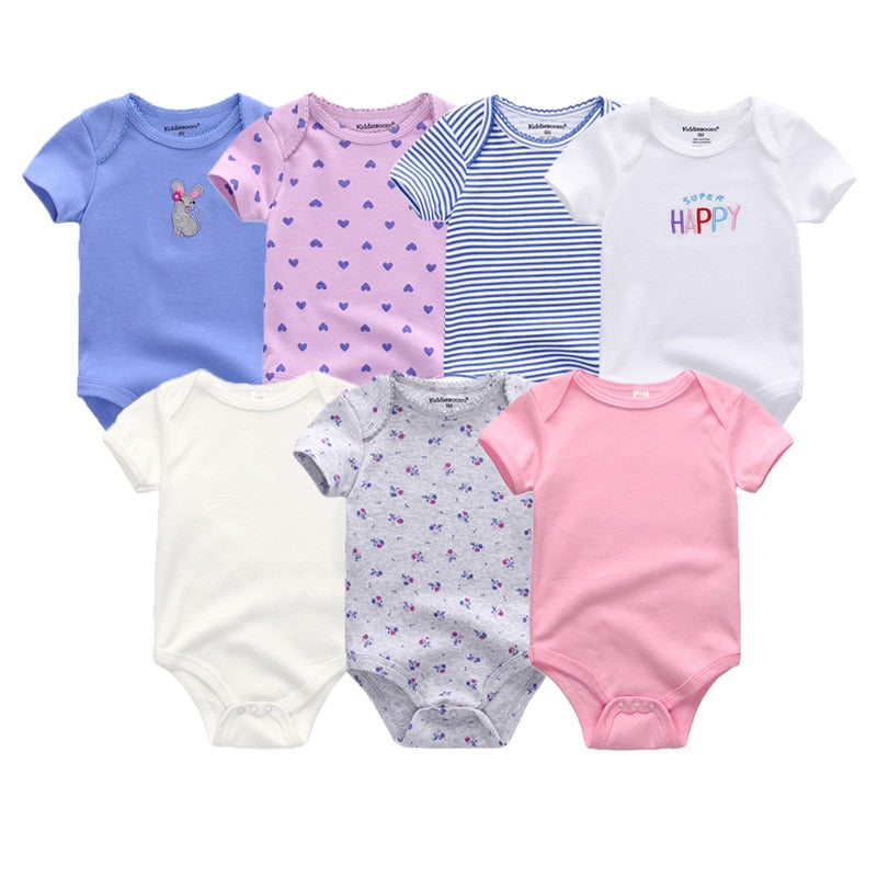 Uniesx Newborn Baby Rompers Clothing 7Pcs/Lot Infant Jumpsuits 100%Cotton Children Roupa De Bebe Girls&amp;Boys Baby Clothes