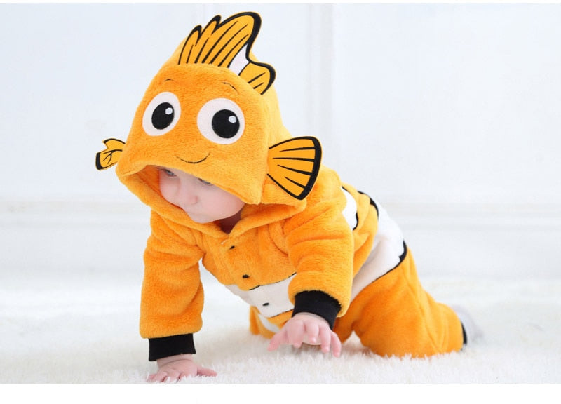 Baby Leopard Kigurumi Pajamas Newborn Infant Romper Onesies Animal Anime Costume Outfit Hooded Cute Winter Clothing For Girl Boy