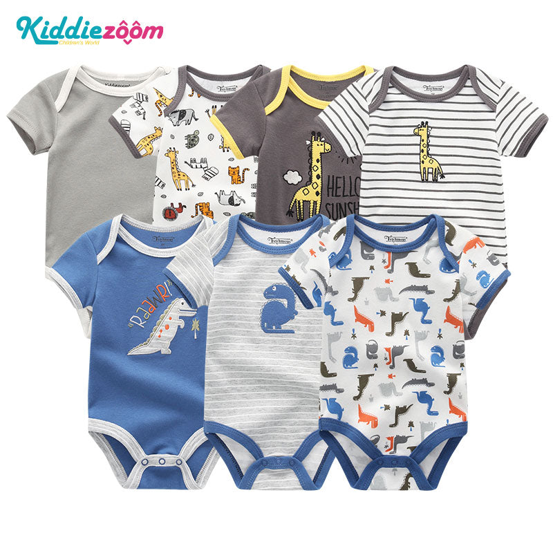Uniesx Newborn Baby Rompers Clothing 7Pcs/Lot Infant Jumpsuits 100%Cotton Children Roupa De Bebe Girls&amp;Boys Baby Clothes
