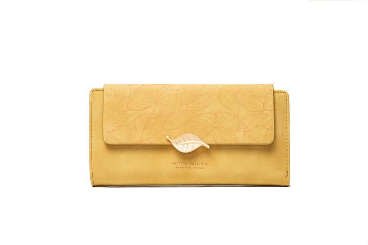 Long Wallet Golden Leaf Bag Handbag Ladies Coin Purse Card Holder Clutch