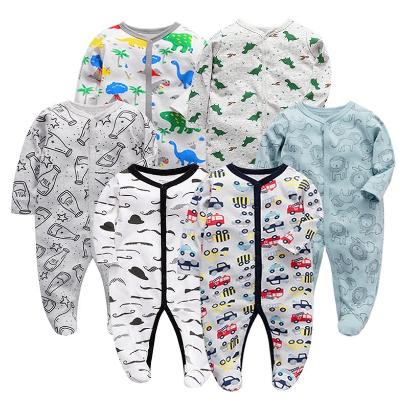 6Pcs/Lot Baby Rompers Long Sleeve 100%Cotton overalls Newborn clothes Roupas de bebe boys girls jumpsuit&amp;clothing