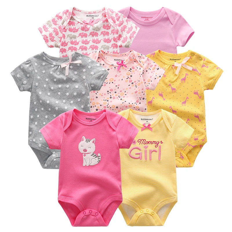 Uniesx Newborn Baby Rompers Clothing 7Pcs/Lot Infant Jumpsuits 100%Cotton Children Roupa De Bebe Girls&amp;Boys Baby Clothes