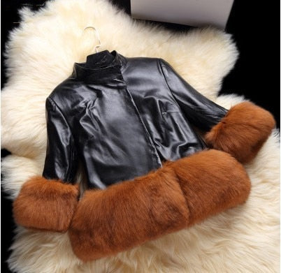 Fashion Baby Winter Outerwear &amp; Coats Children&#39;s Fur Girls Fur Coat Kids Faux Fur Fabric Clothes Fur Coat 2-10