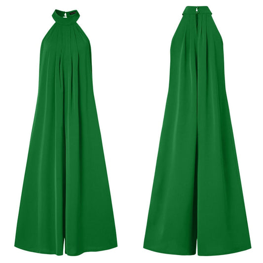 Oversized ZANZEA Fashion Women Jumpsuits 2022 Summer Pleated Wide Leg Overalls Casual Solid Sleeveless Loose Button Up Rompers