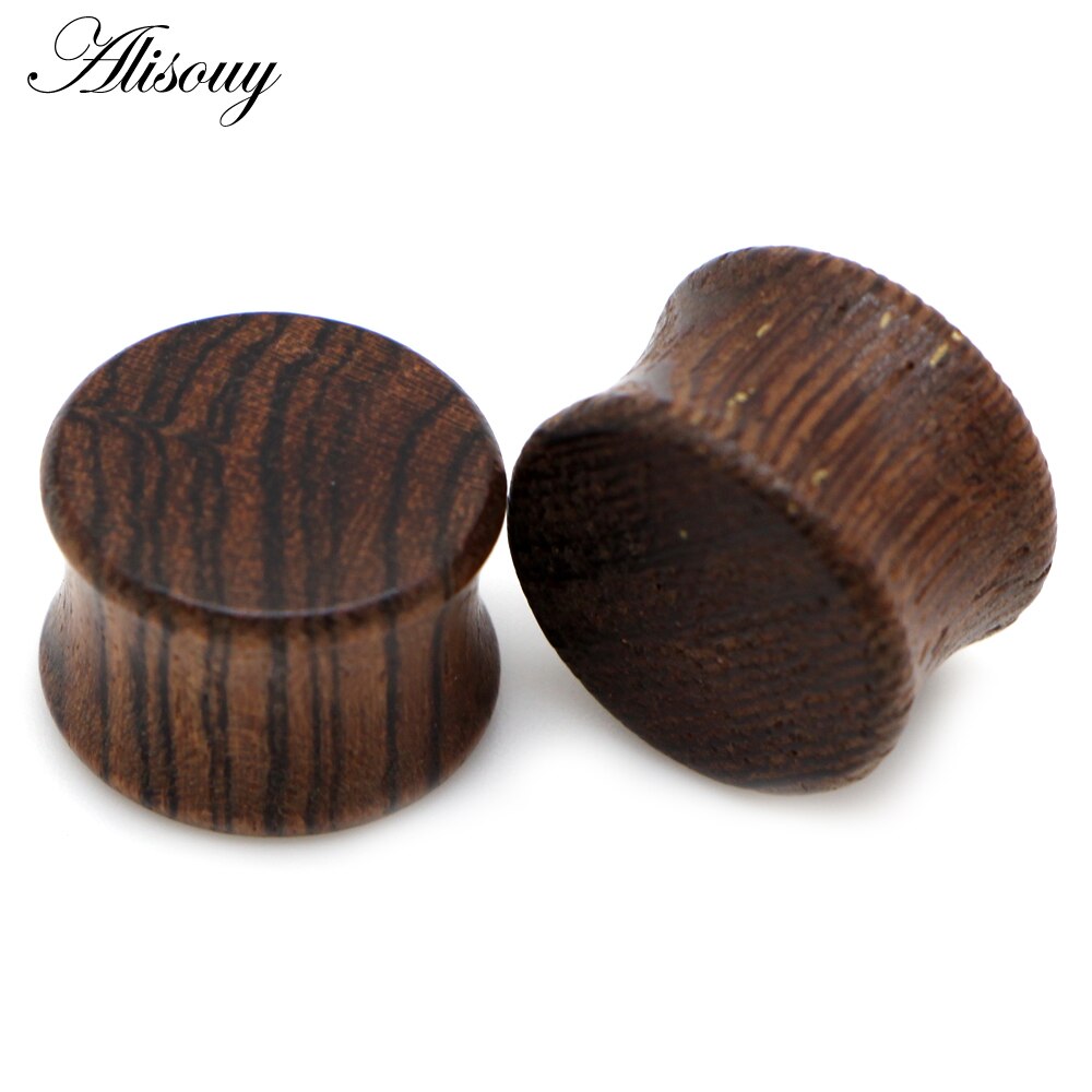 Alisouy 2pcs Wood Ear Plug Tunnel Earring Guages Stretcher Expander Dermal Piercing Oreja Mujer Stretcher Unisex Body Jewelry