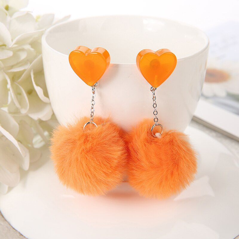 Fax Fur Earring Multicolours Resin Jewelry Birthday