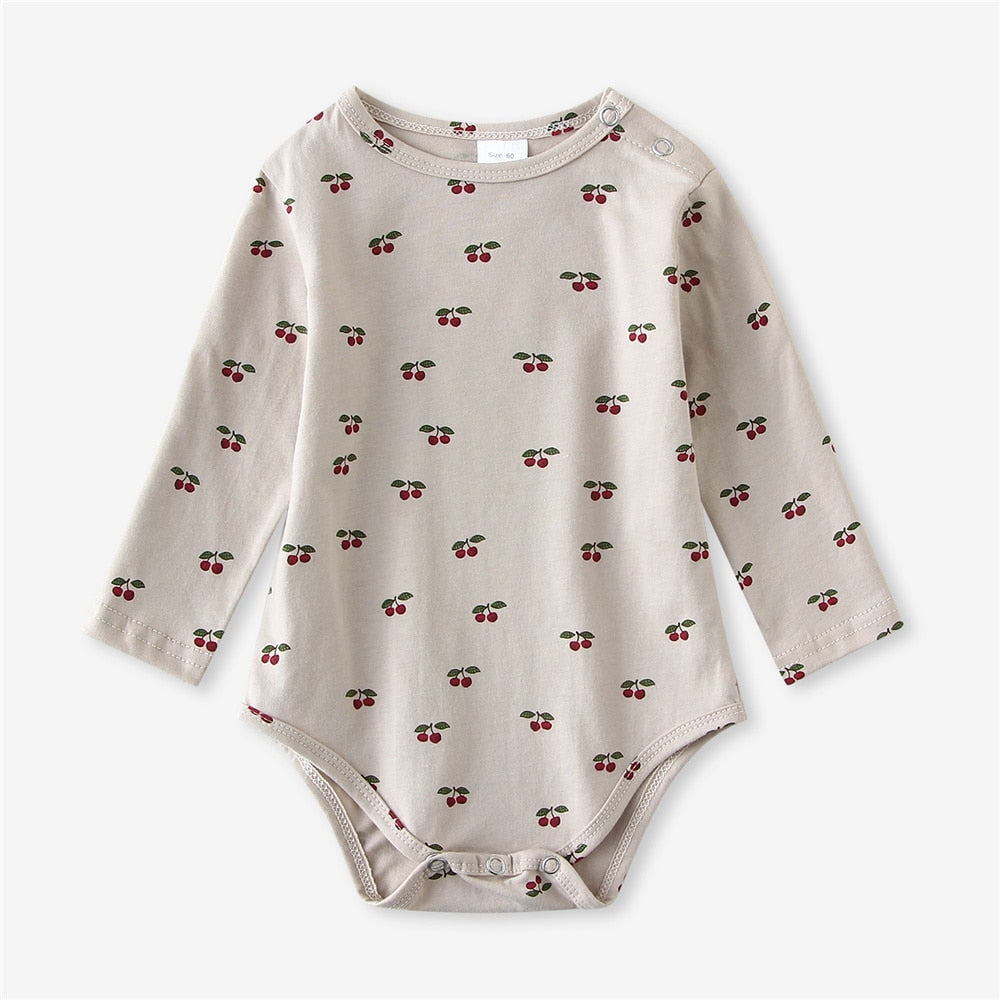 Infant Baby Boy Girl Romper Spring Summer Newborn Button Jumpsuit Printed Casual Long Sleeve Baby Boy Outfits Clothes Autumn