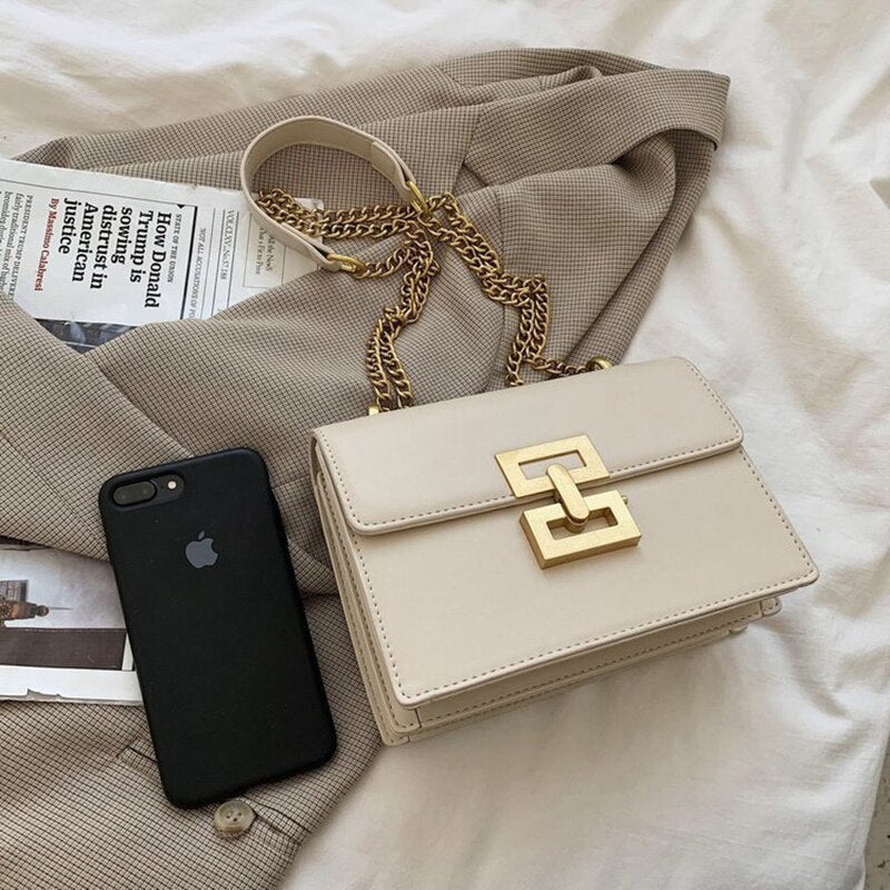 New Casual Chain Messenger Bag Ladies Fashion Simple Shoulder Bag Ladies Designer Handbags PU Leather Messenger Bag Coin Purse