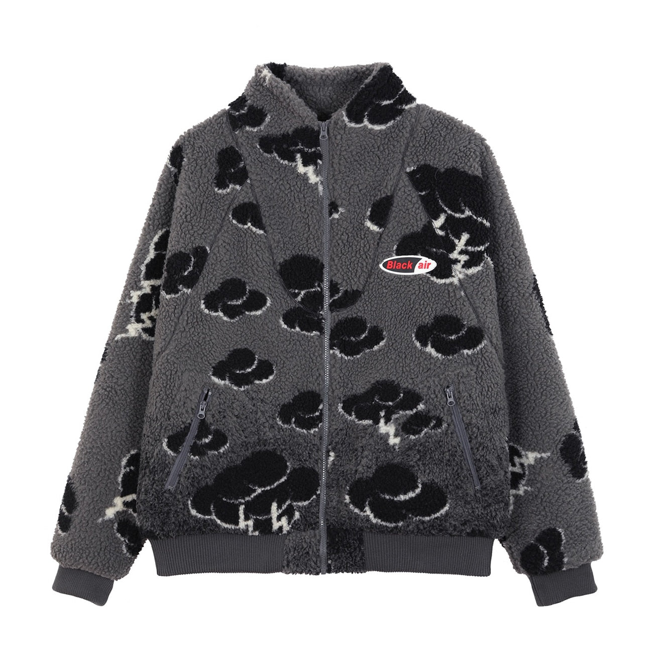 LACIBLE Hip Hop Warm Parka Jacket Mens Streetwear Retro Vintage Cloud Bomber Jacket Coats Winter Harajuku Fleece Jacket Outwear