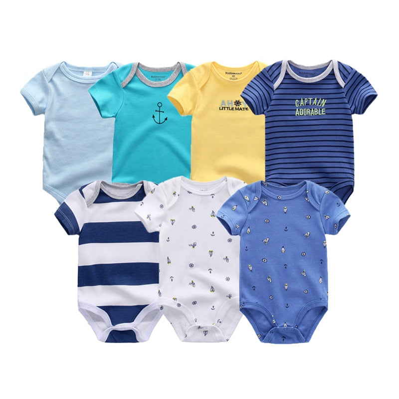Uniesx Newborn Baby Rompers Clothing 7Pcs/Lot Infant Jumpsuits 100%Cotton Children Roupa De Bebe Girls&amp;Boys Baby Clothes