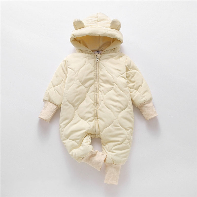 MILANCEL Winter Baby Clothing Fur Lining Toddler Girls Rompers Bear Suit Infant Outfit