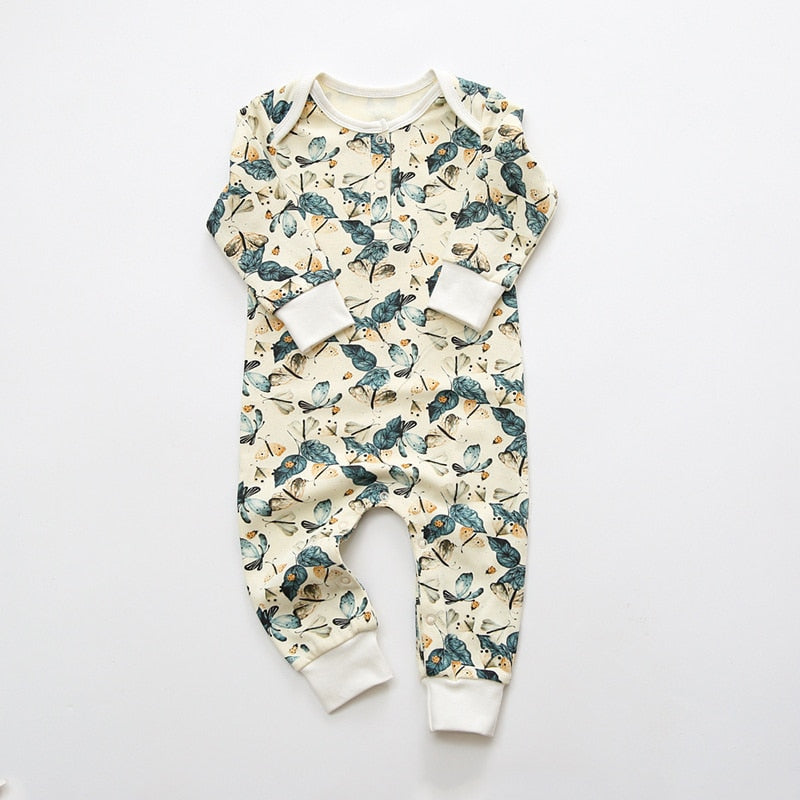 Spring Summer Baby Clothes Floral Newborn Boy Girl Romper Long Sleeves Soft Cotton Newborn Jumpsuits Outfits Infant Clothing