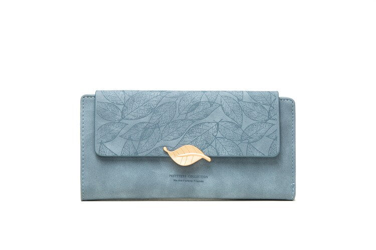 Long Wallet Golden Leaf Bag Handbag Ladies Coin Purse Card Holder Clutch