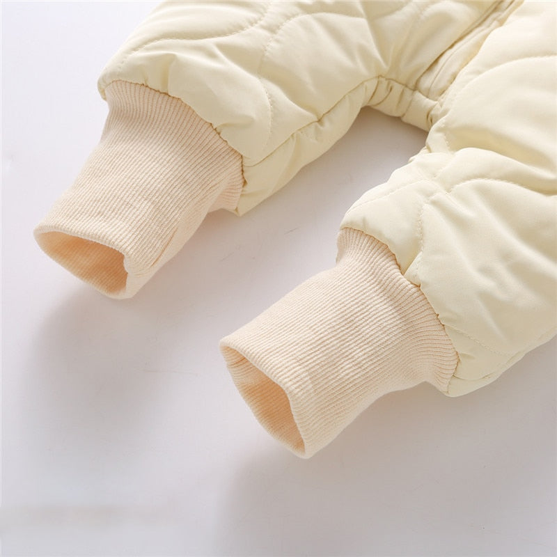 MILANCEL Winter Baby Clothing Fur Lining Toddler Girls Rompers Bear Suit Infant Outfit