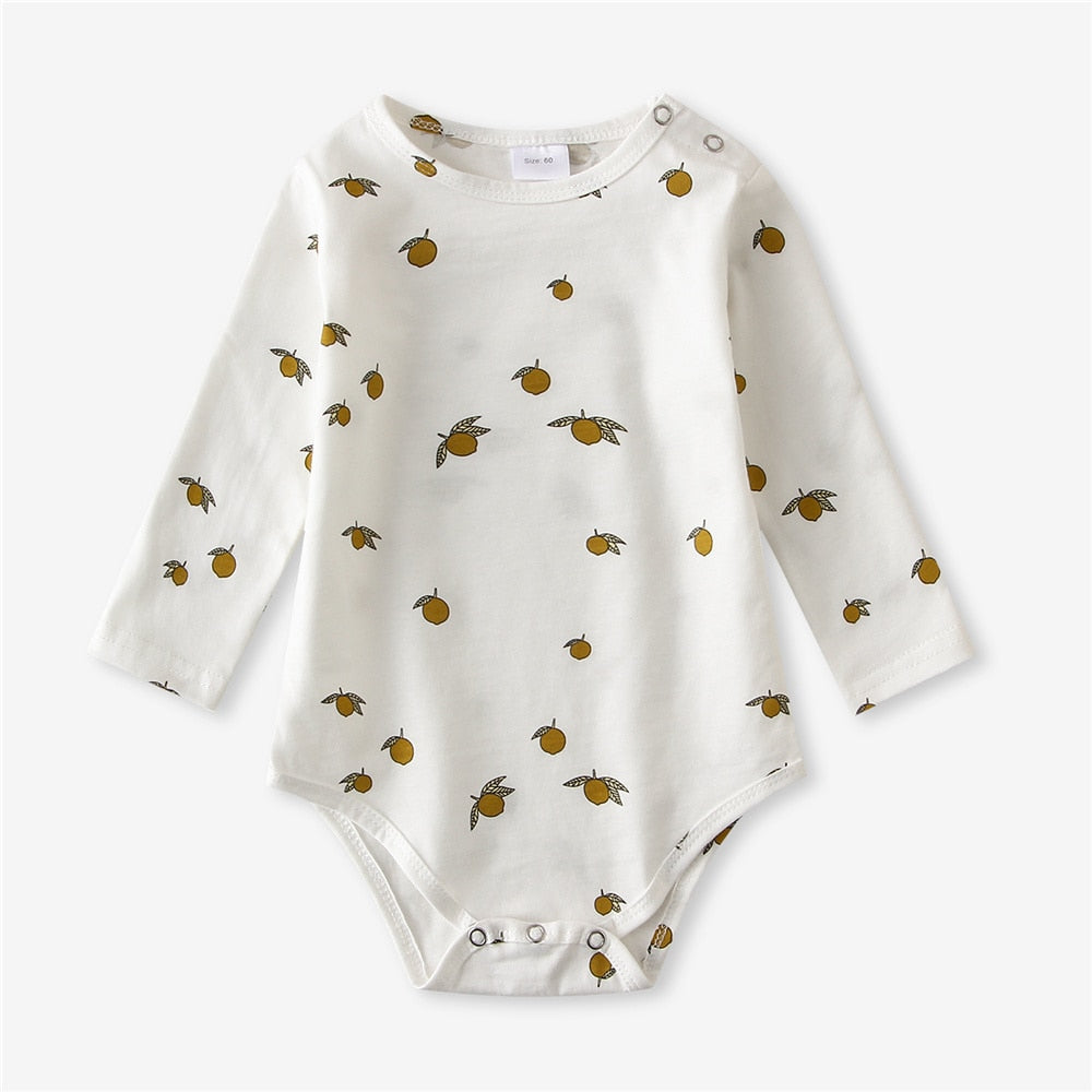 Infant Baby Boy Girl Romper Spring Summer Newborn Button Jumpsuit Printed Casual Long Sleeve Baby Boy Outfits Clothes Autumn