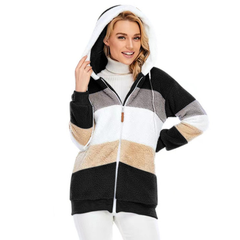 Fall Winter Hooded Jacket Women 2020 Fashion Fuzzy Parkas Thick Warm Casual Coat Woman Plus Size Clothes 5XL Jackets And Coats