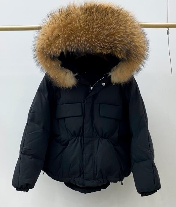 Huge Natural Raccoon Fox Fur Hooded 2021 Winter Down Coat Women Waterproof White Duck Down Jacket Puffer Female Feather Parkas