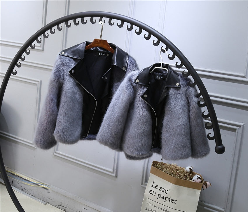 Fashion Baby Winter Outerwear &amp; Coats Children&#39;s Fur Girls Fur Coat Kids Faux Fur Fabric Clothes Fur Coat 2-10