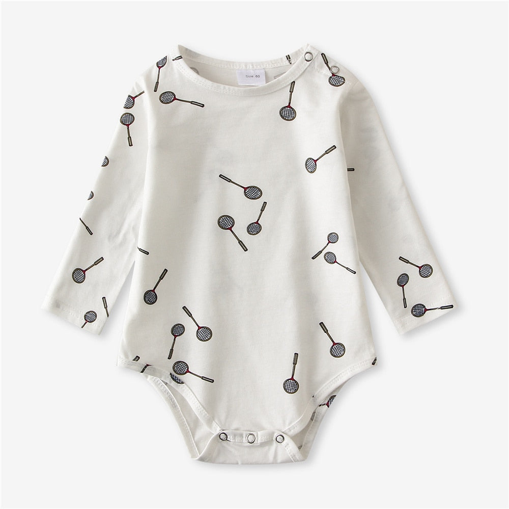 Infant Baby Boy Girl Romper Spring Summer Newborn Button Jumpsuit Printed Casual Long Sleeve Baby Boy Outfits Clothes Autumn
