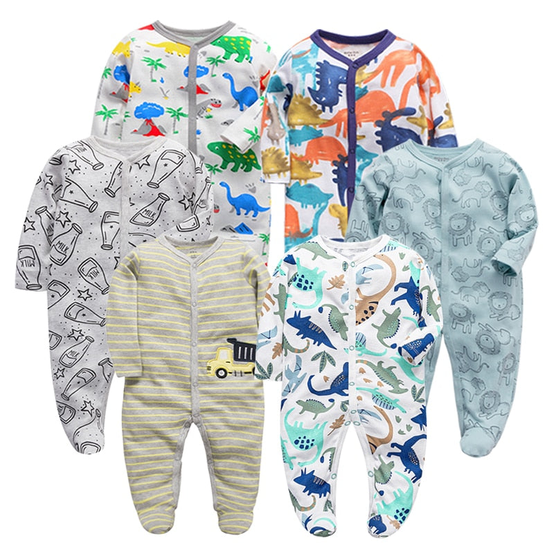 6Pcs/Lot Baby Rompers Long Sleeve 100%Cotton overalls Newborn clothes Roupas de bebe boys girls jumpsuit&amp;clothing
