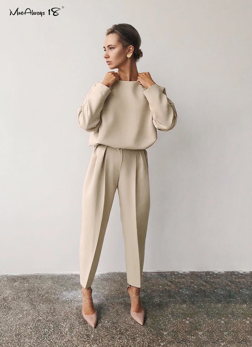 Vintage Zipper Khaki Trousers Women High Waist Office Pants Ladies Brown Trousers Work Wear