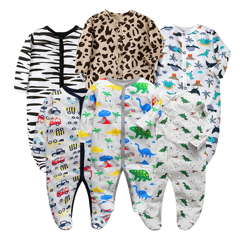 6Pcs/Lot Baby Rompers Long Sleeve 100%Cotton overalls Newborn clothes Roupas de bebe boys girls jumpsuit&amp;clothing