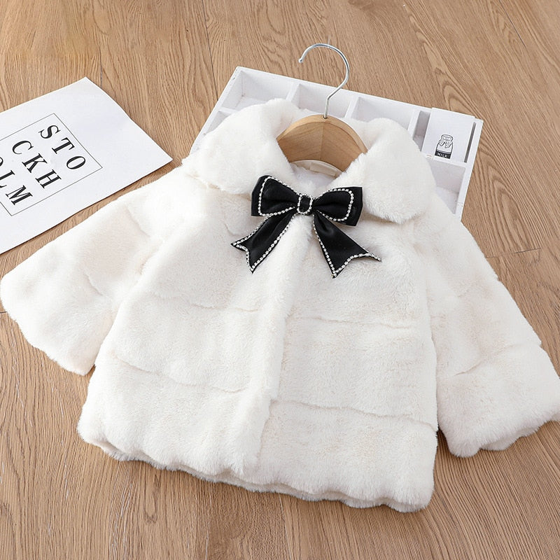Winter Baby Jackets For Girls Clothes Baby Clothing Bow Kids Thick Coats Cape Toddler Warm Jacket Infant Boys Outerwear