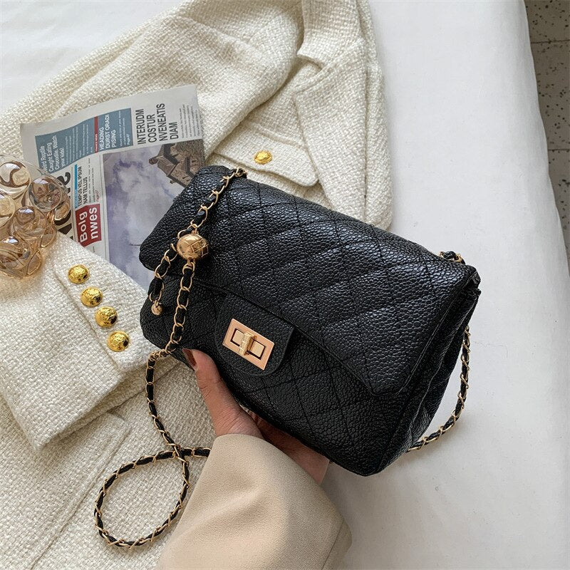 Luxury Designer Small PU Leather Flap Crossbody Bags Female Handbags Female Chain Shoulder Bags