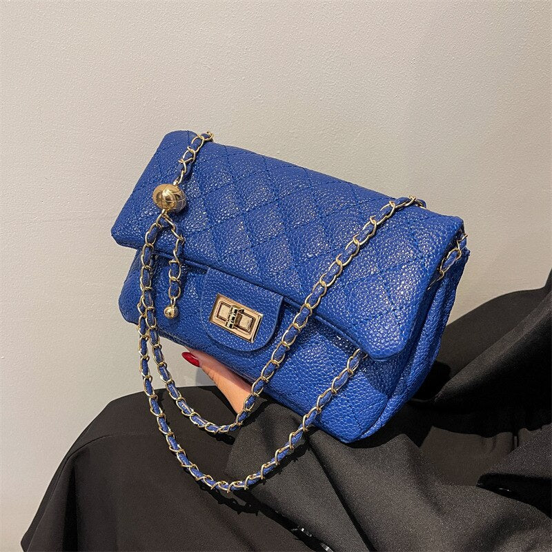 Luxury Designer Small PU Leather Flap Crossbody Bags Female Handbags Female Chain Shoulder Bags