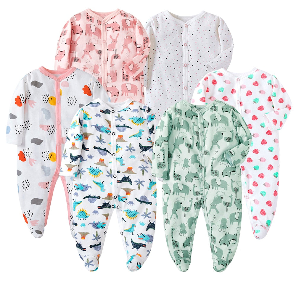6Pcs/Lot Baby Rompers Long Sleeve 100%Cotton overalls Newborn clothes Roupas de bebe boys girls jumpsuit&amp;clothing