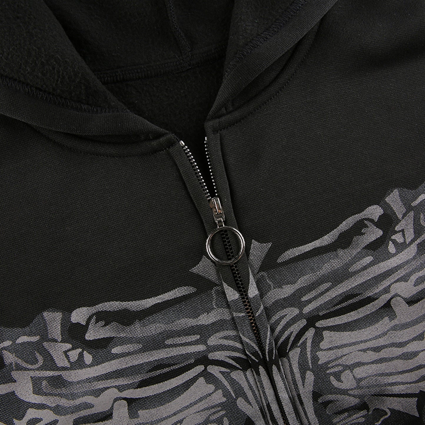 Y2k Hoodie Zip up Oversized Top Gothic Clothe Vintage Punk Blouse Grunge