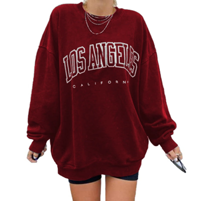 Letter Print Loose Casual Sweatshirts Streetwear Casual Long Sleeve