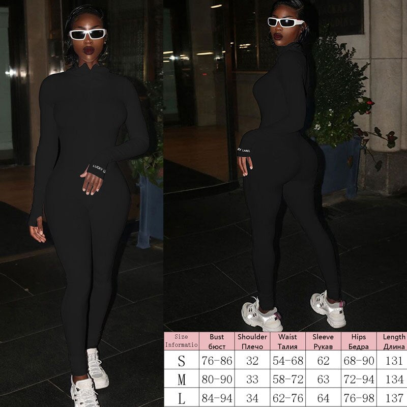 Knitted Zip Up Long Sleeve Women Jumpsuits Elegant Pure Color Bodycon Rompers Bright Line Patchwork Workout Loungewear Jumpsuit