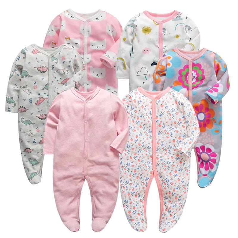 6Pcs/Lot Baby Rompers Long Sleeve 100%Cotton overalls Newborn clothes Roupas de bebe boys girls jumpsuit&amp;clothing