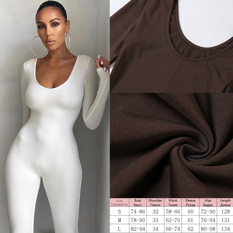 Knitted Zip Up Long Sleeve Women Jumpsuits Elegant Pure Color Bodycon Rompers Bright Line Patchwork Workout Loungewear Jumpsuit