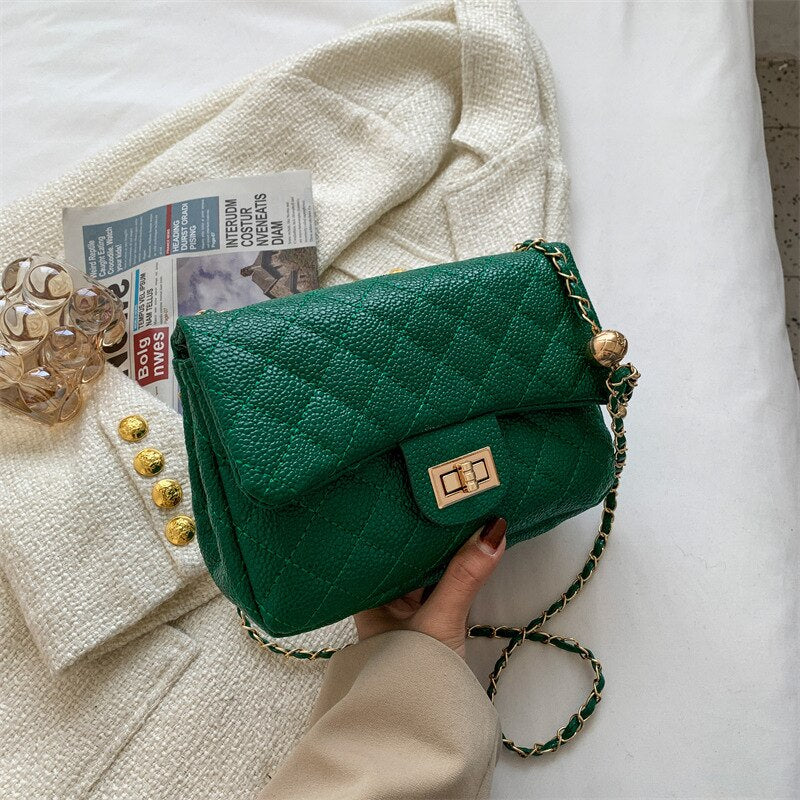 Luxury Designer Small PU Leather Flap Crossbody Bags Female Handbags Female Chain Shoulder Bags