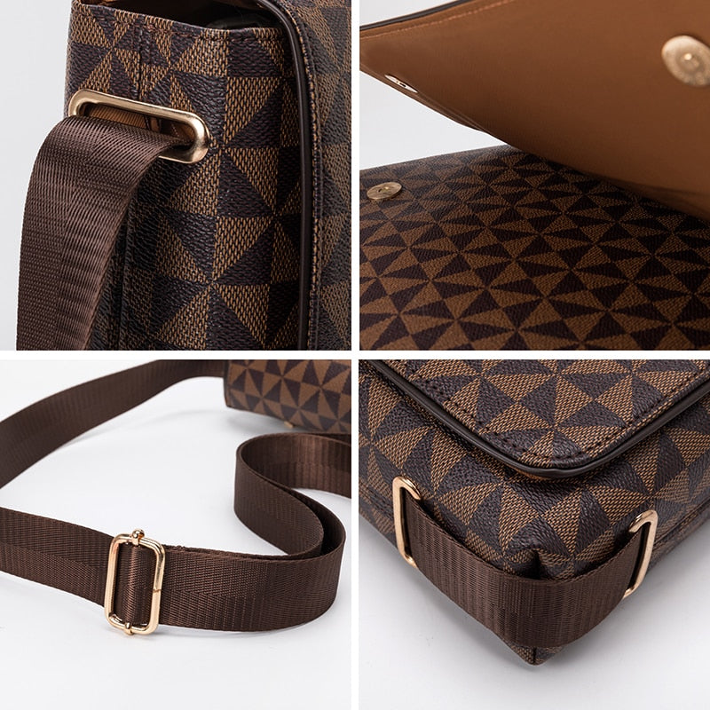 Black Man Messenger Bags Classic Leather Men Bags Shoulder Crossbody Business Briefcase Sling Printed Male Bag